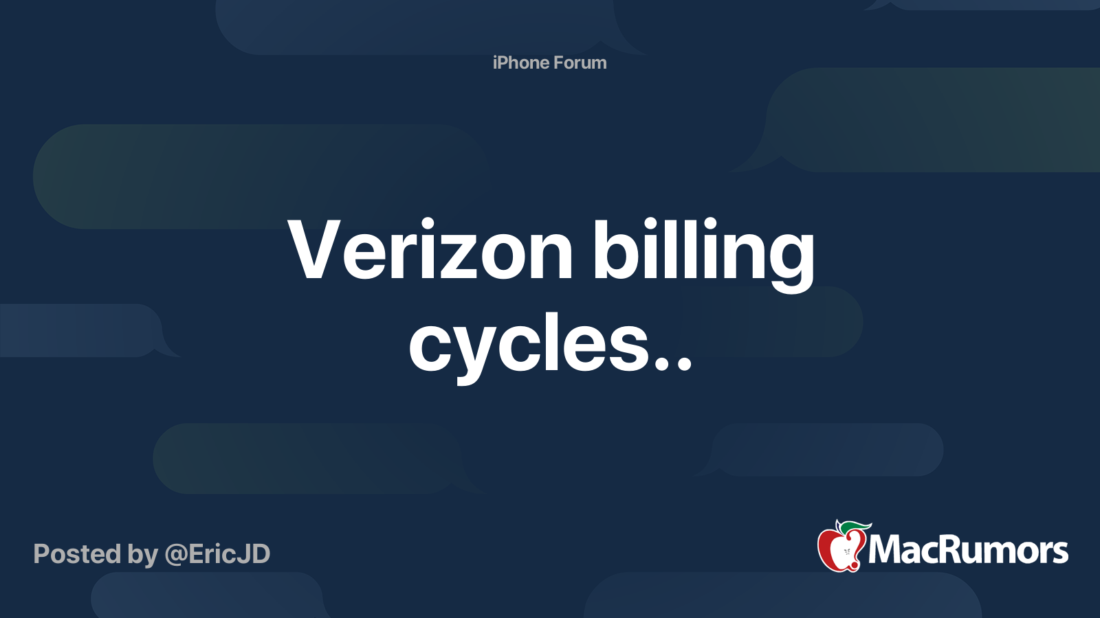 Verizon billing cycles.. MacRumors Forums