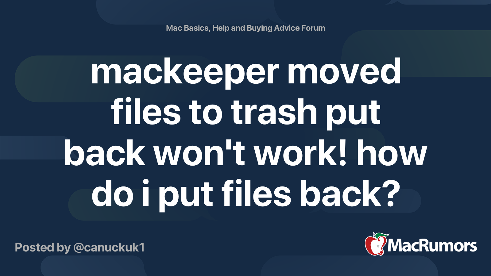 Mackeeper Moved Files To Trash Put Back Won t Work How Do I Put Files