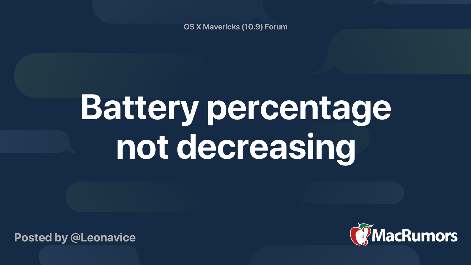 Battery percentage not decreasing MacRumors Forums