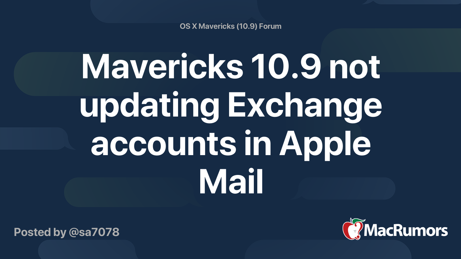 Mavericks 10 9 Not Updating Exchange Accounts In Apple Mail MacRumors 