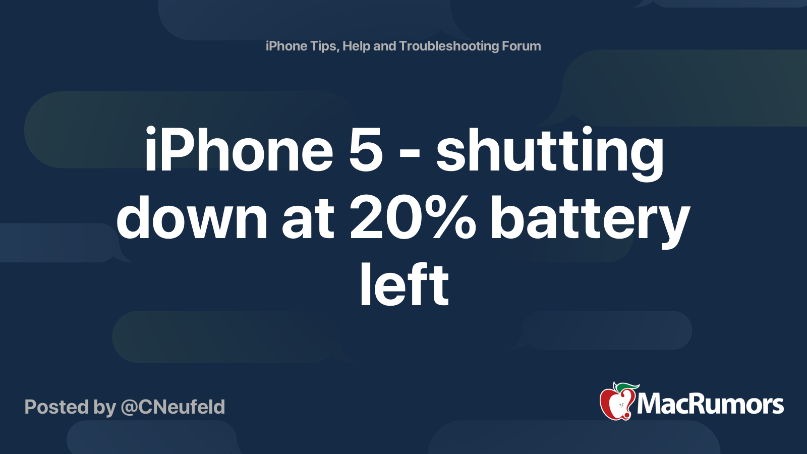 iPhone 5 - shutting down at 20% battery left | MacRumors Forums