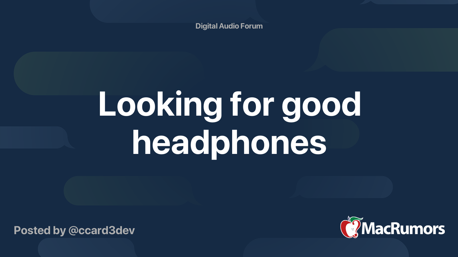 Looking For Good Headphones Macrumors Forums