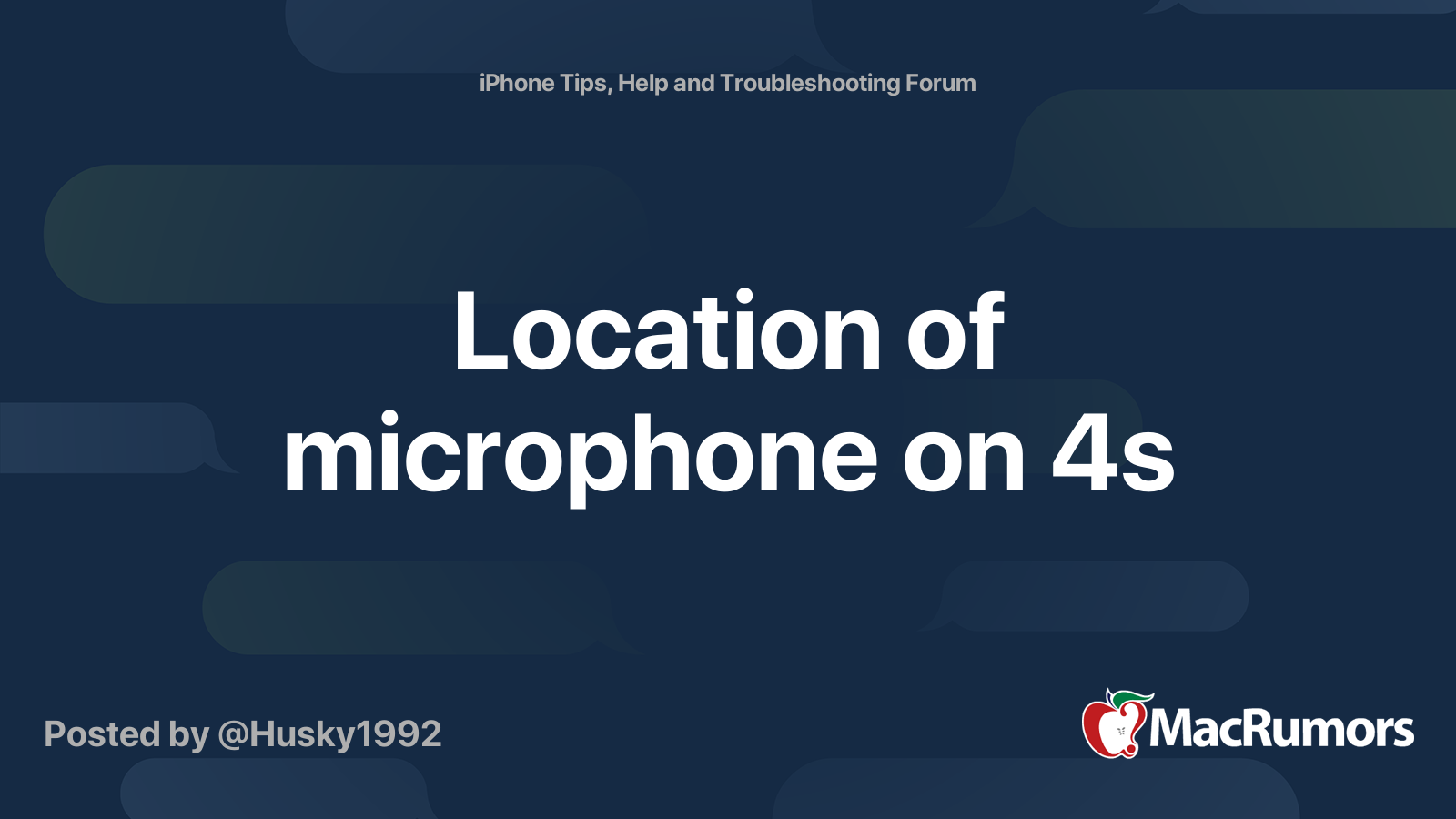 Location of microphone on 4s | MacRumors Forums