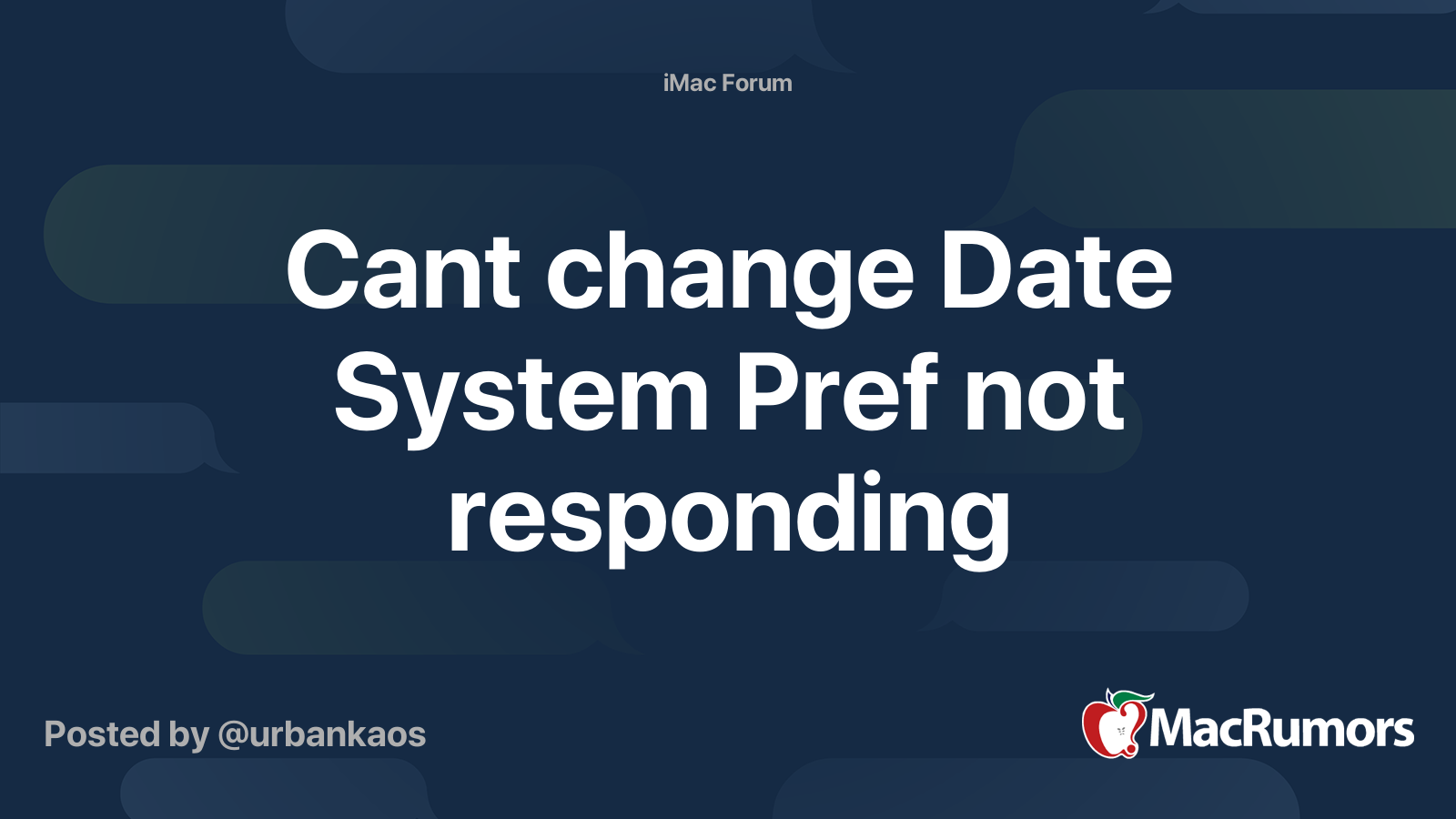 Cant change Date System Pref not responding MacRumors Forums