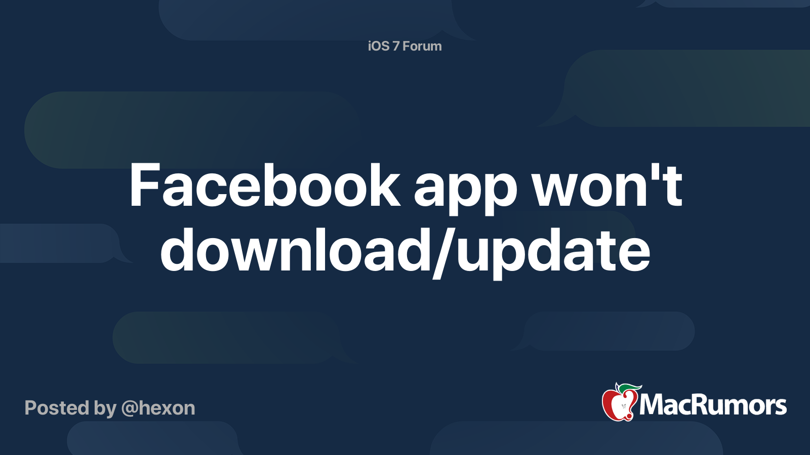 Facebook app won't download/update MacRumors Forums