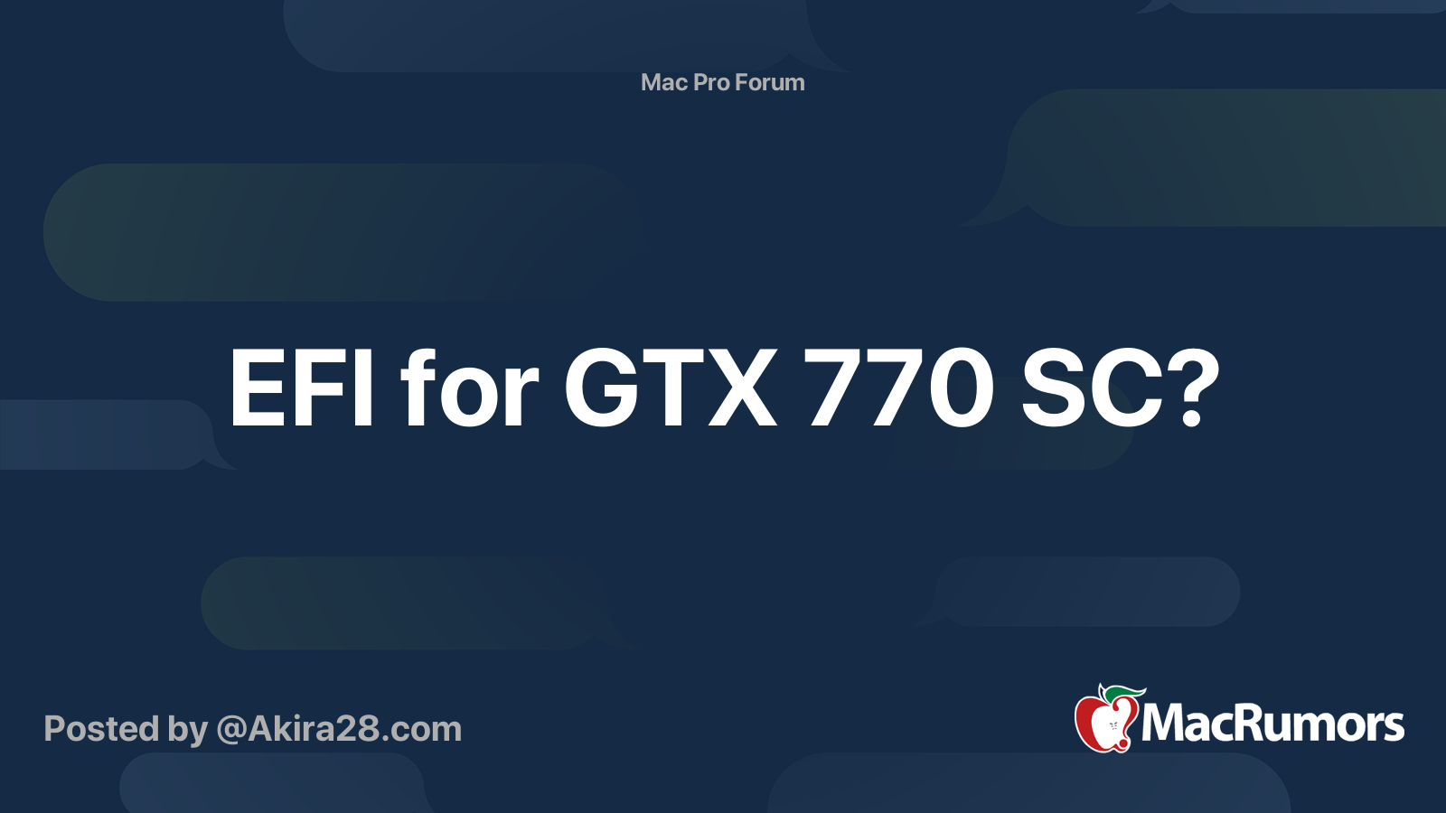 EFI for GTX 770 SC? | MacRumors Forums