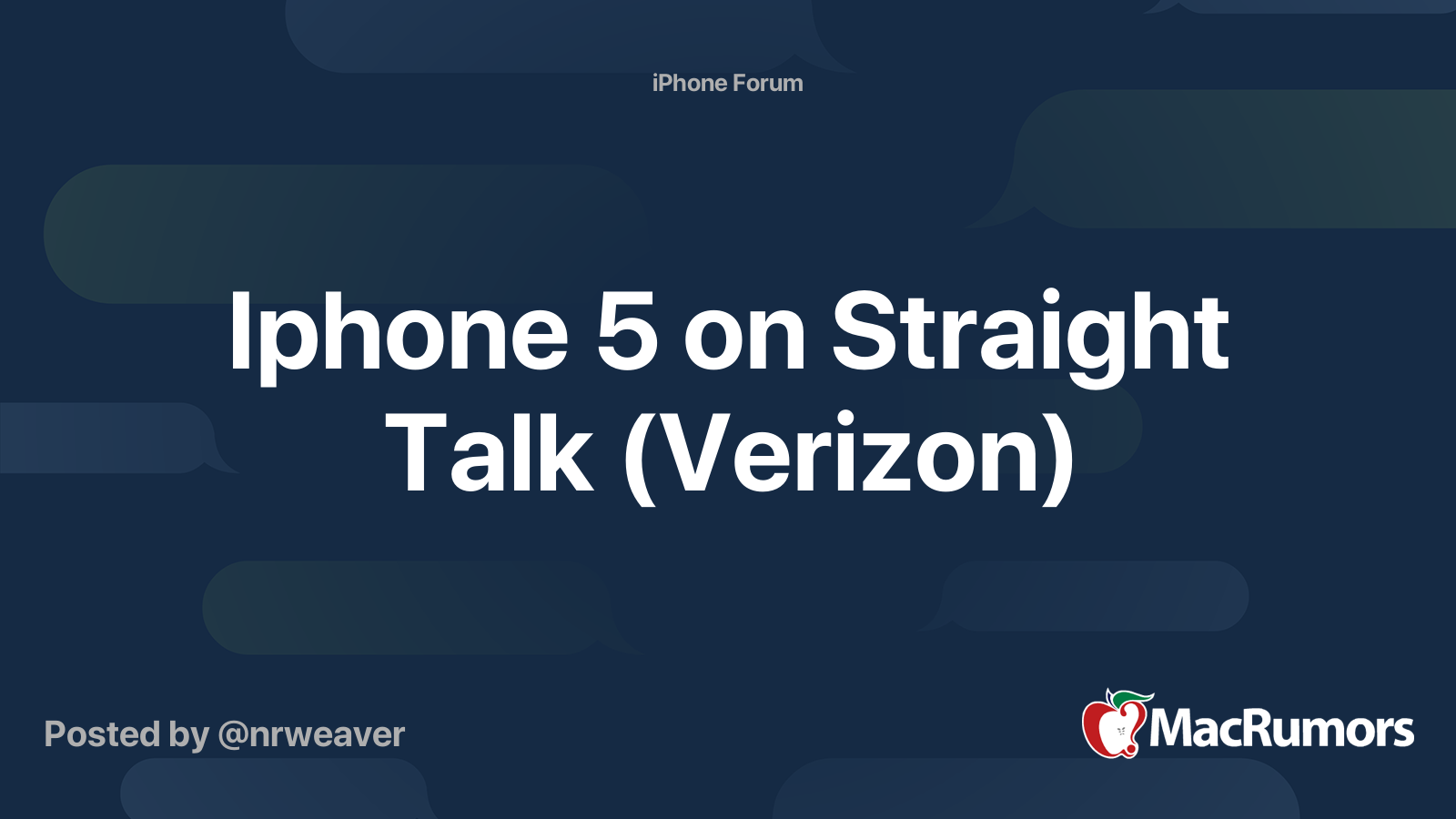 Iphone 5 on Straight Talk (Verizon) | MacRumors Forums