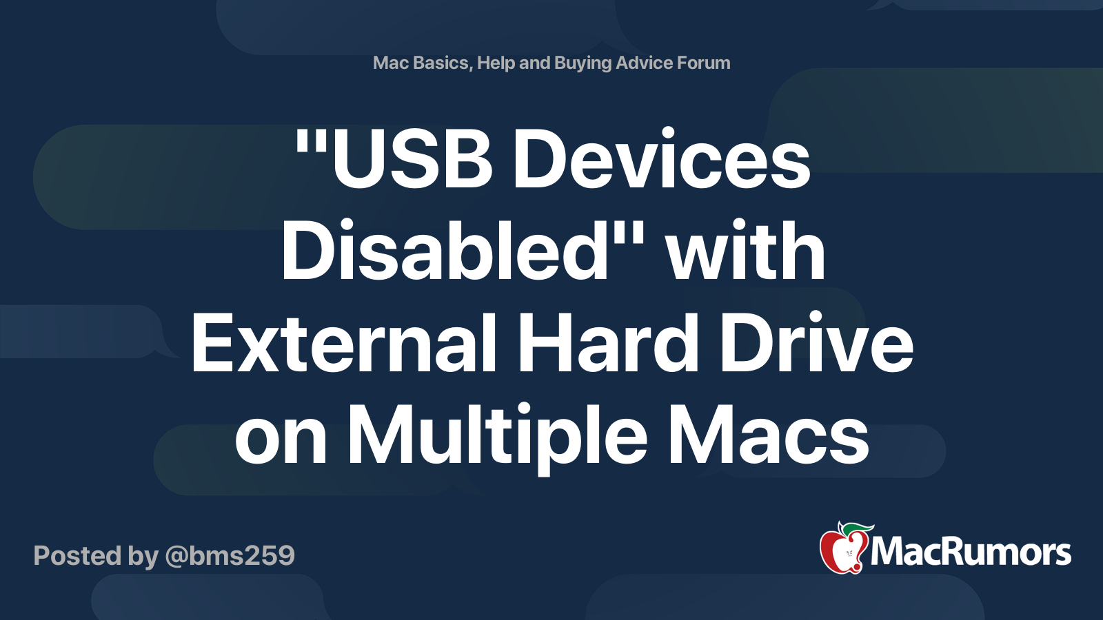 "USB Devices Disabled" with External Hard Drive on Multiple Macs