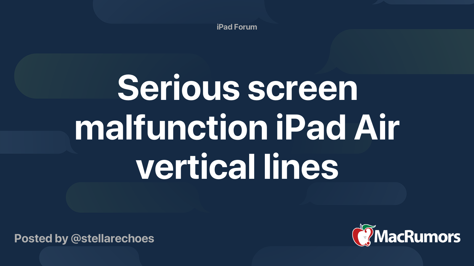 Serious screen malfunction iPad Air vertical lines MacRumors Forums