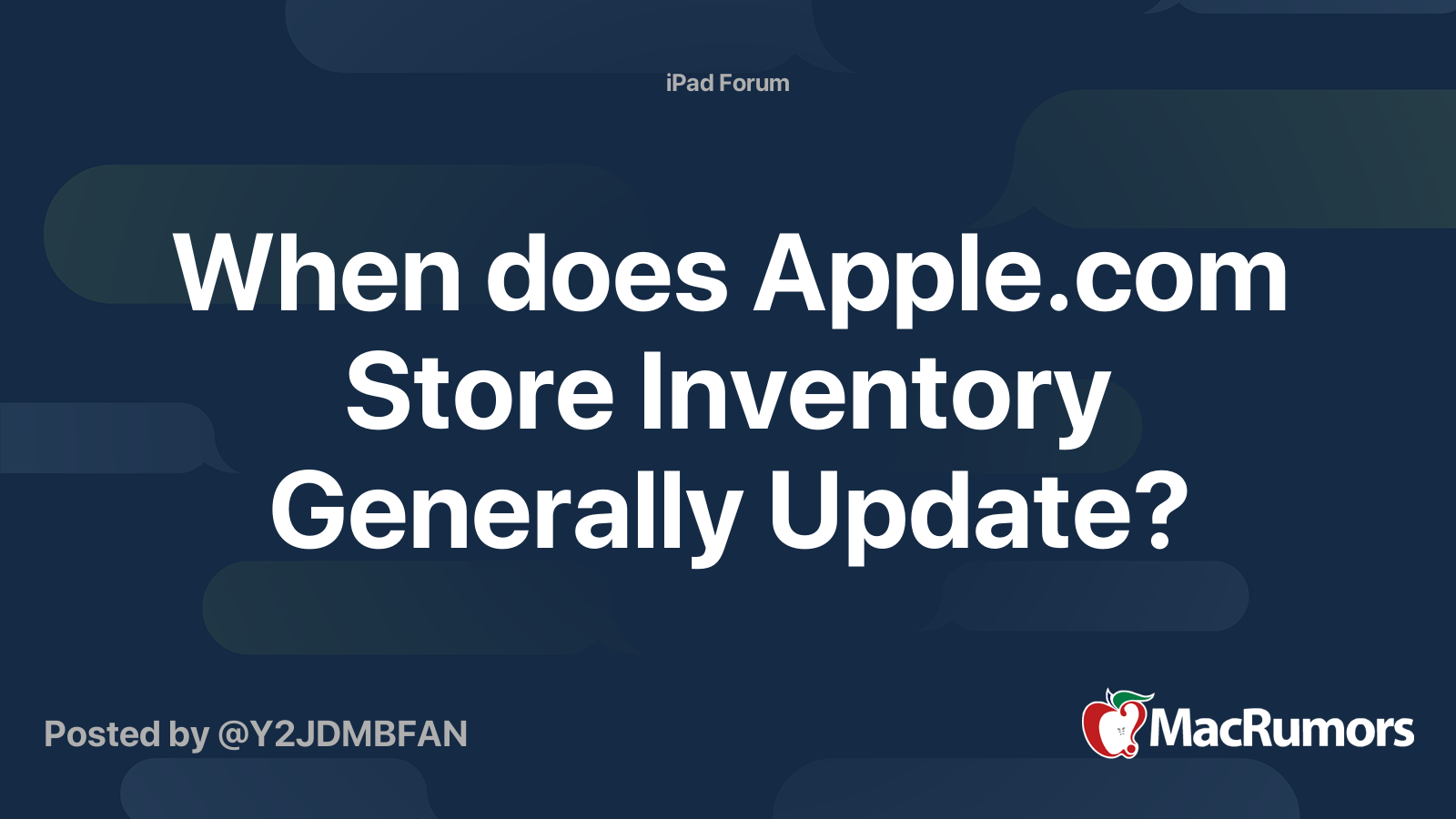 When does Apple.com Store Inventory Generally Update? | MacRumors Forums