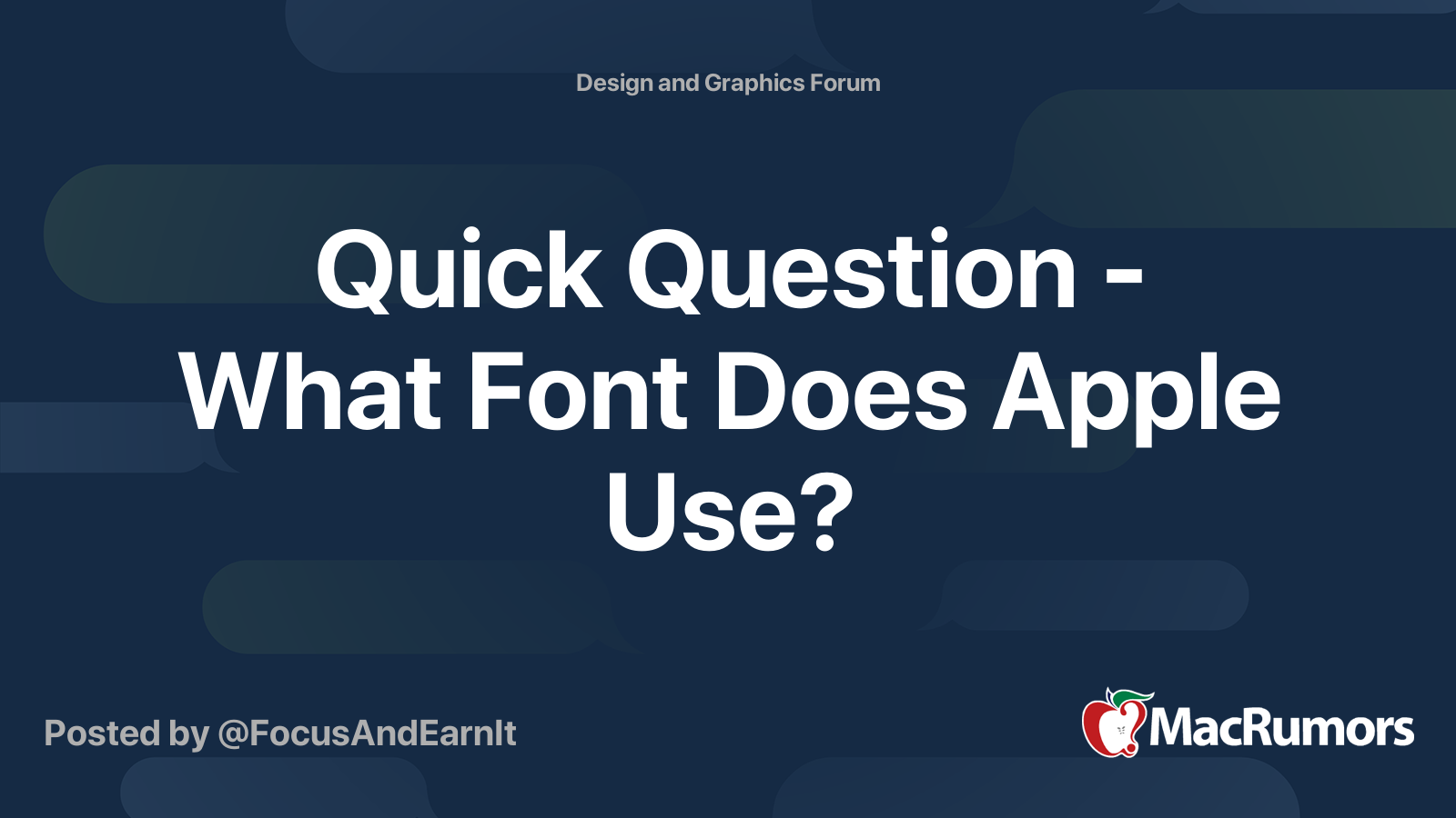 Quick Question  What Font Does Apple Use?  MacRumors Forums