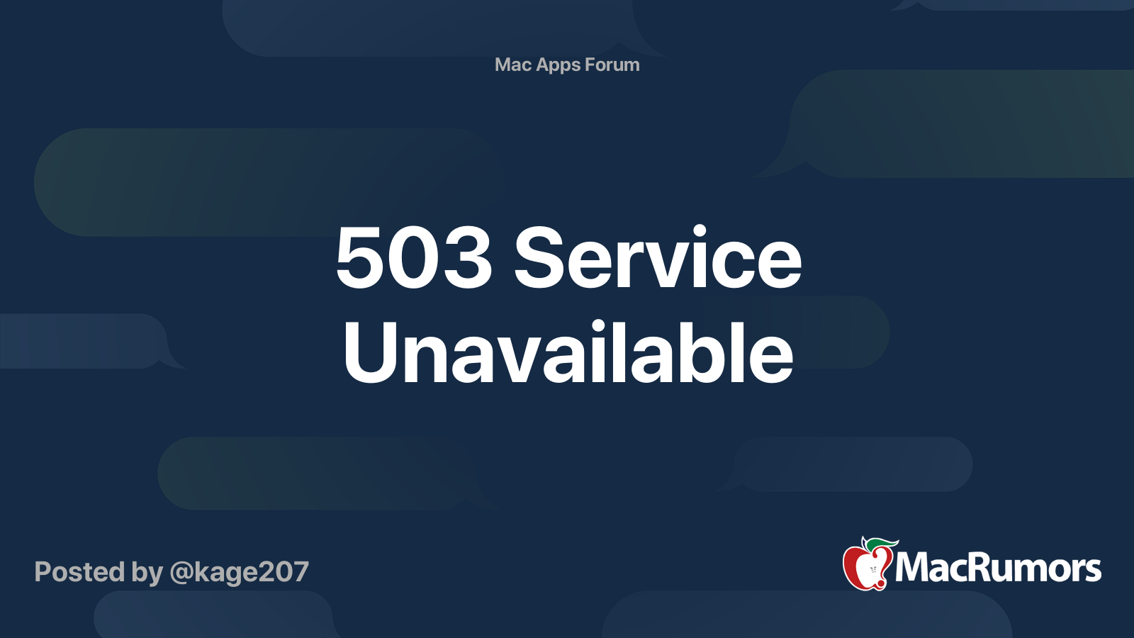 503 Service Unavailable Macrumors Forums 