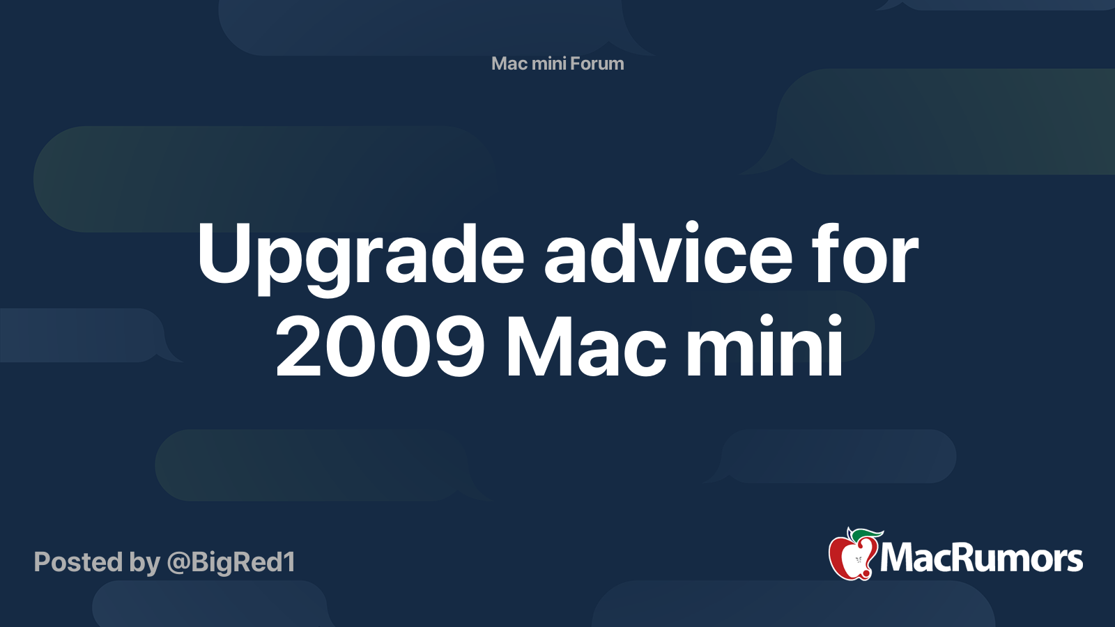 Upgrade Advice For 09 Mac Mini Macrumors Forums