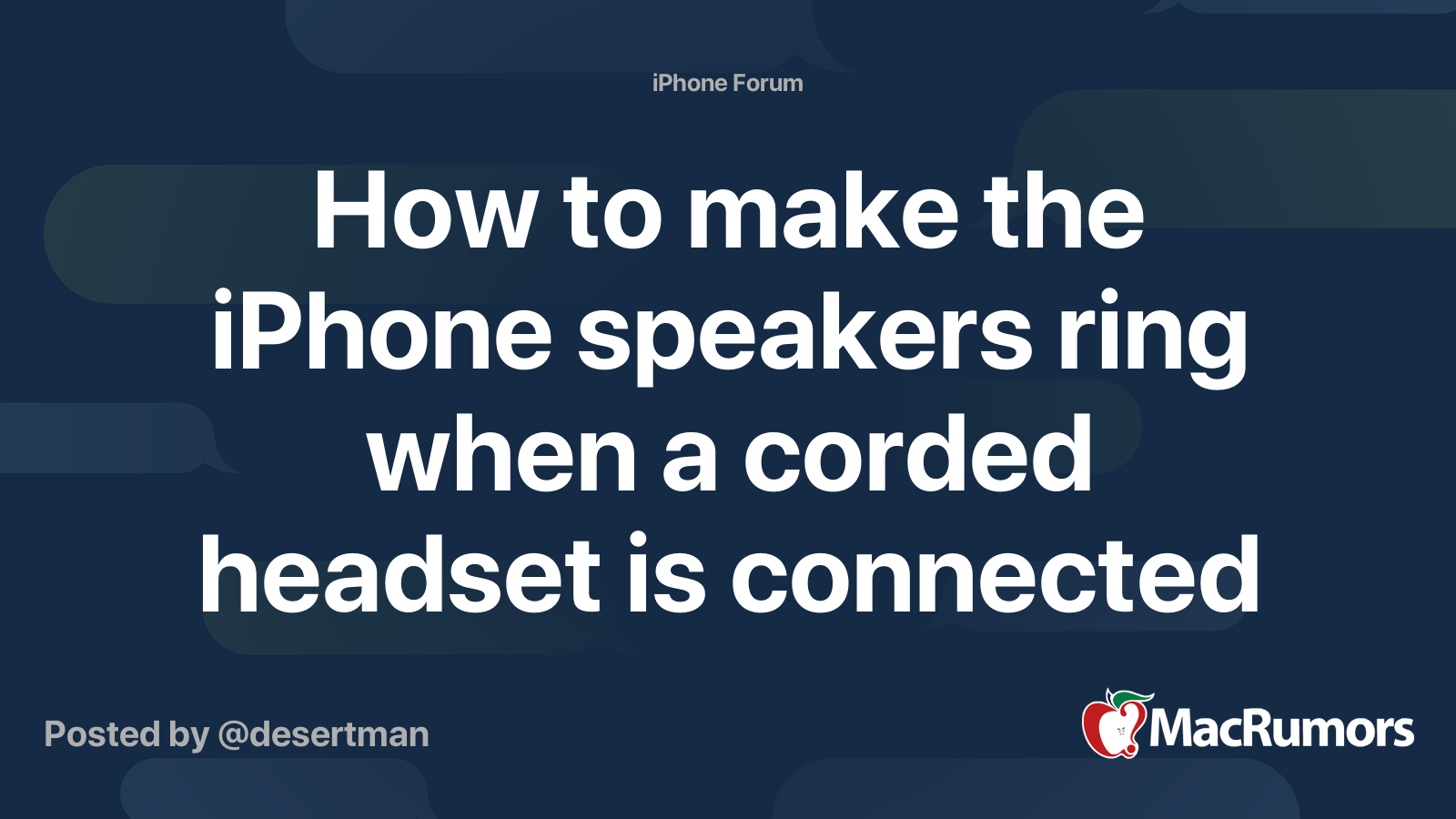 How to make the iPhone speakers ring when a corded headset is connected