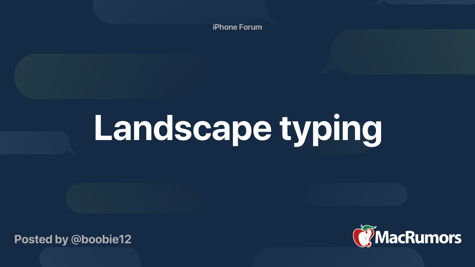 Landscape typing  MacRumors Forums