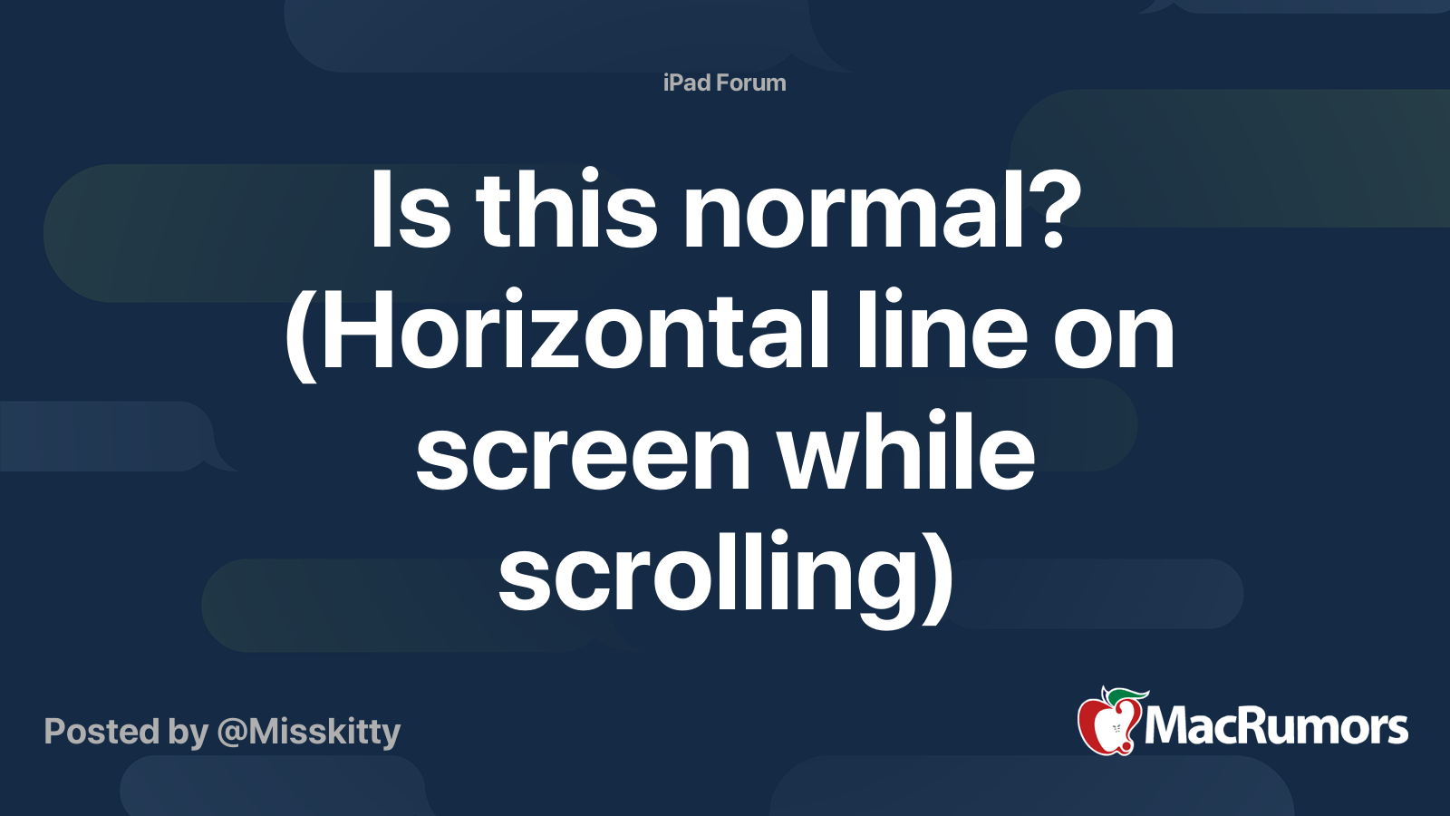 Is this normal? (Horizontal line on screen while scrolling) | MacRumors ...
