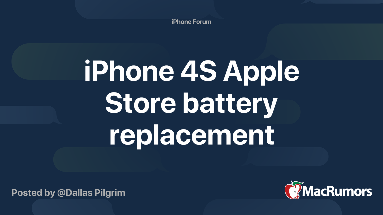 iPhone 4S Apple Store battery replacement MacRumors Forums