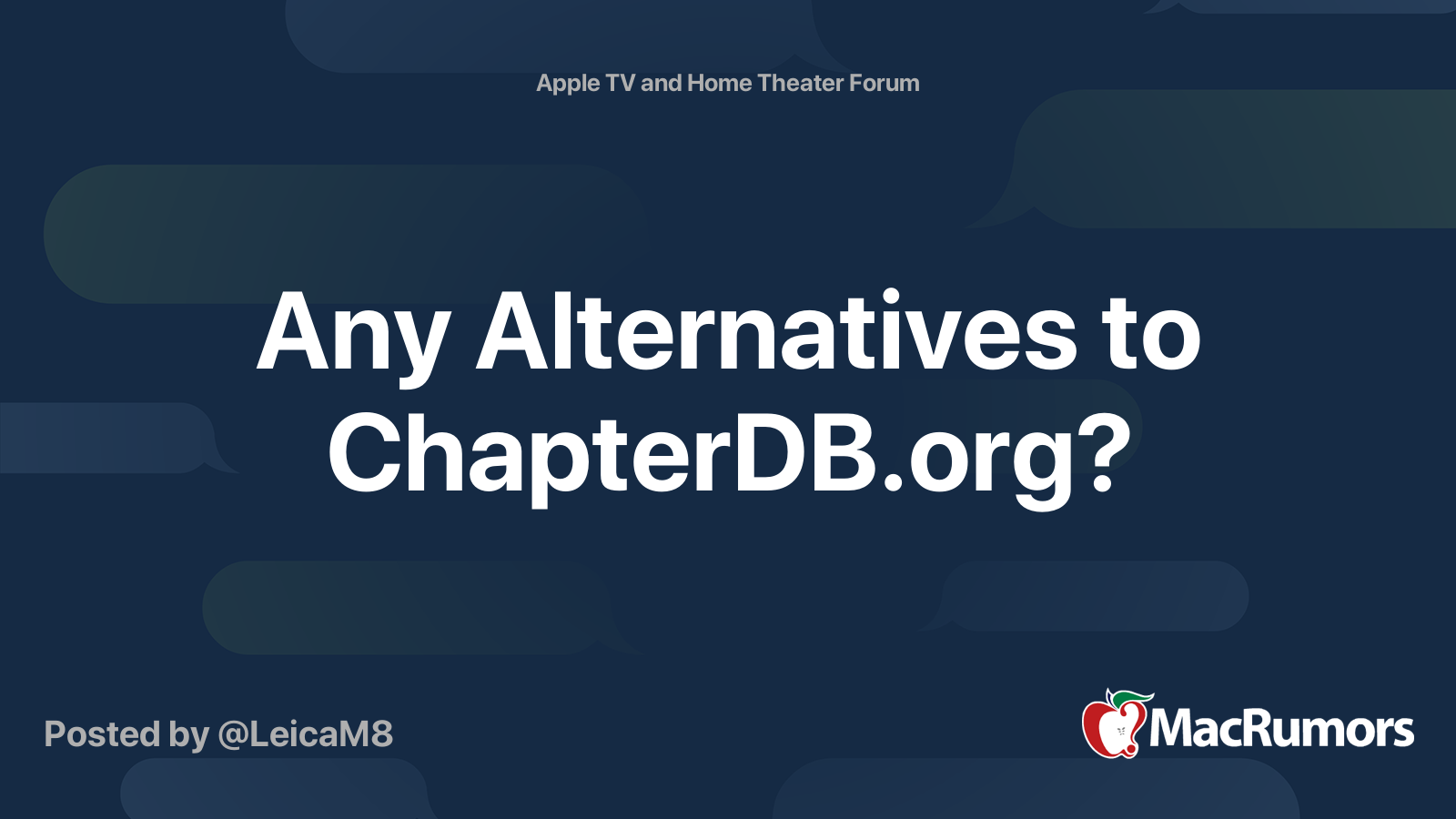 Any Alternatives to ChapterDB.org? | MacRumors Forums