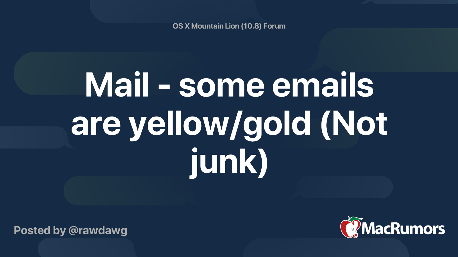 Mail some emails are yellow/gold (Not junk) MacRumors Forums