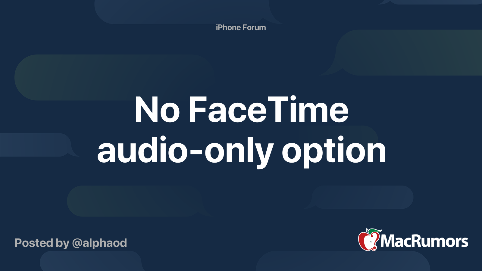 facetime audio call option missing