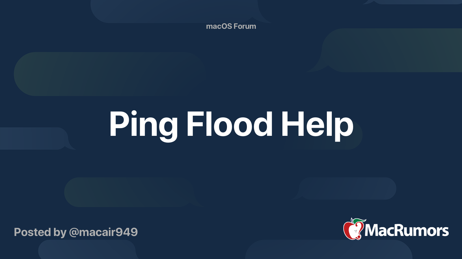 Ping Flood Help Macrumors Forums