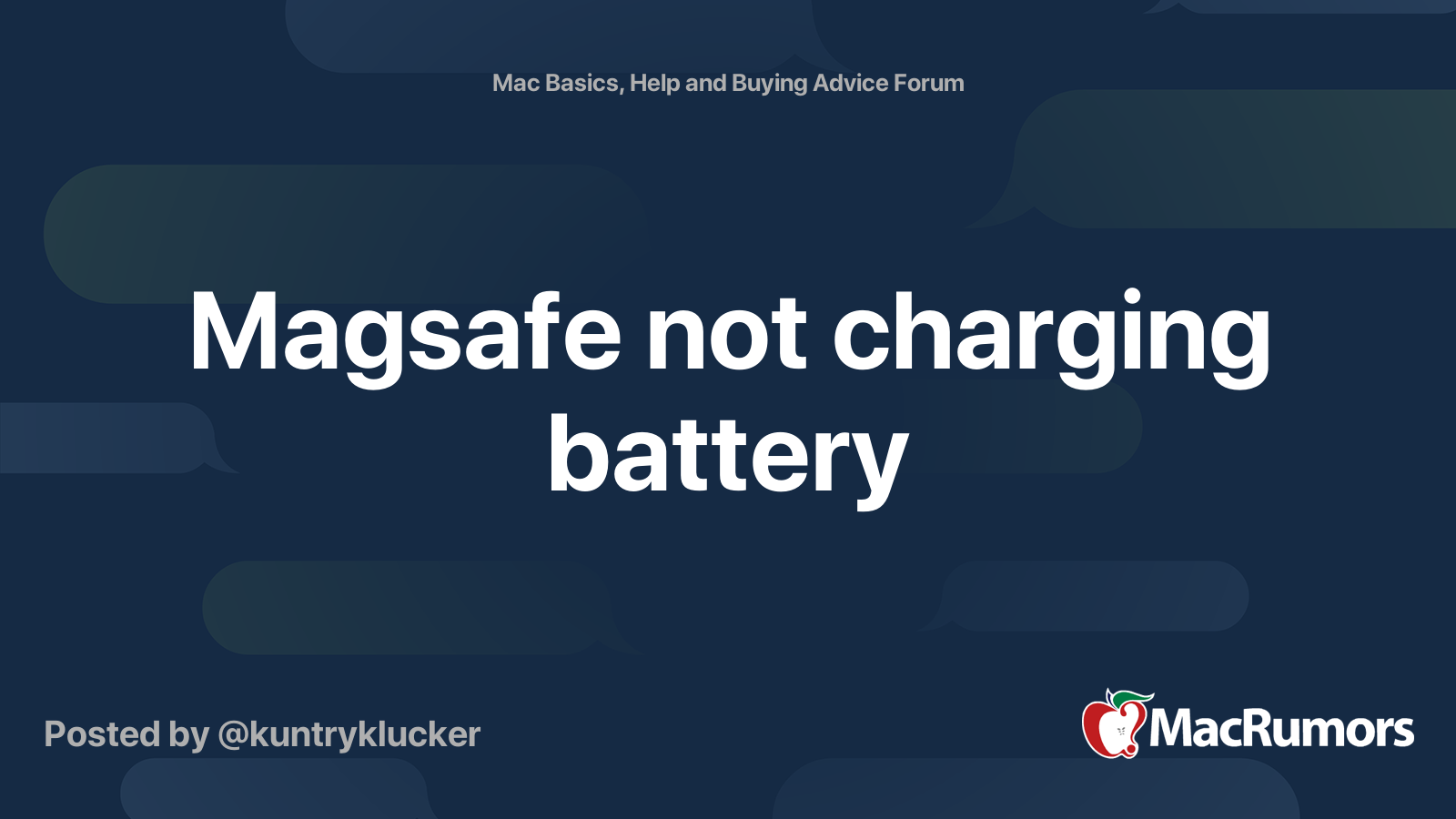 Magsafe not charging battery MacRumors Forums