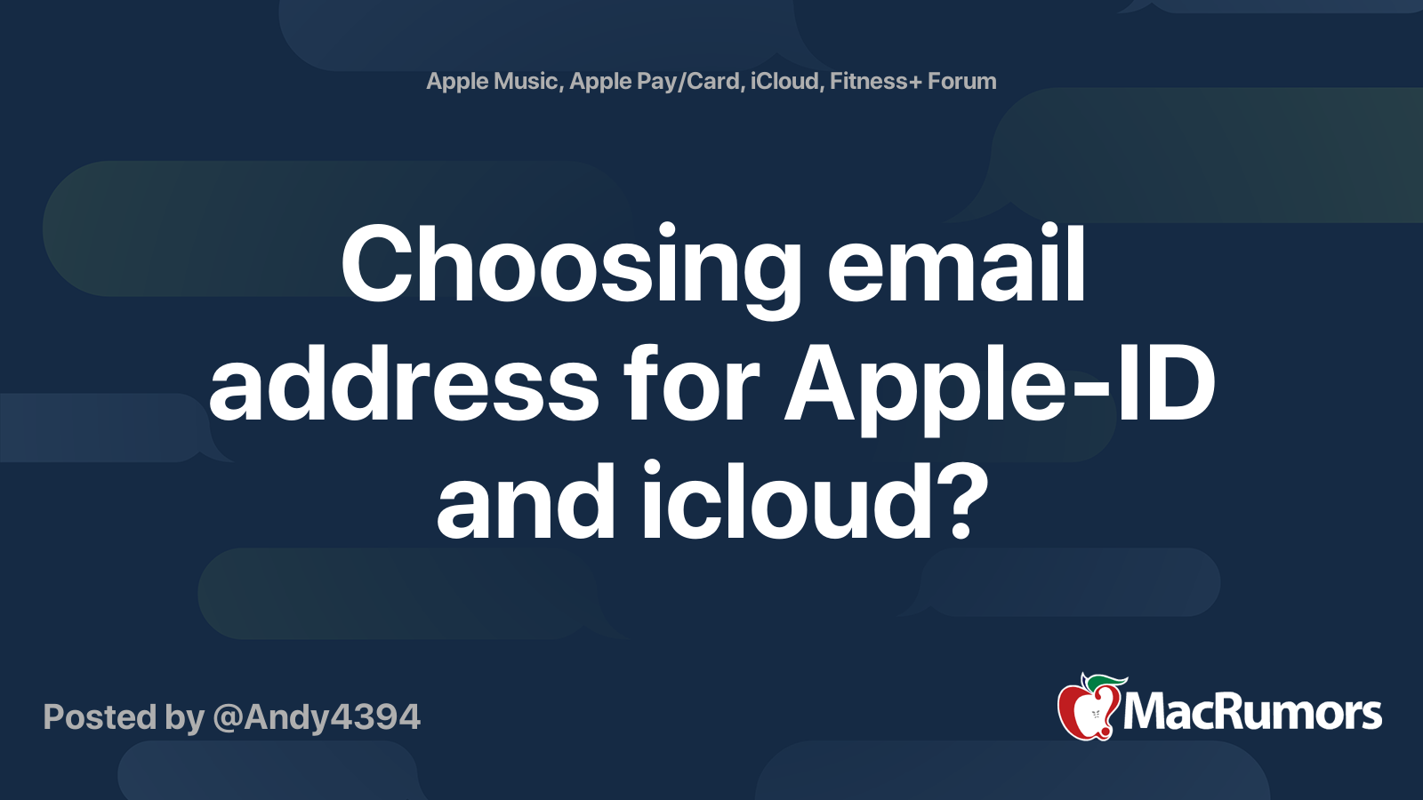 can an icloud email address be used as an apple id