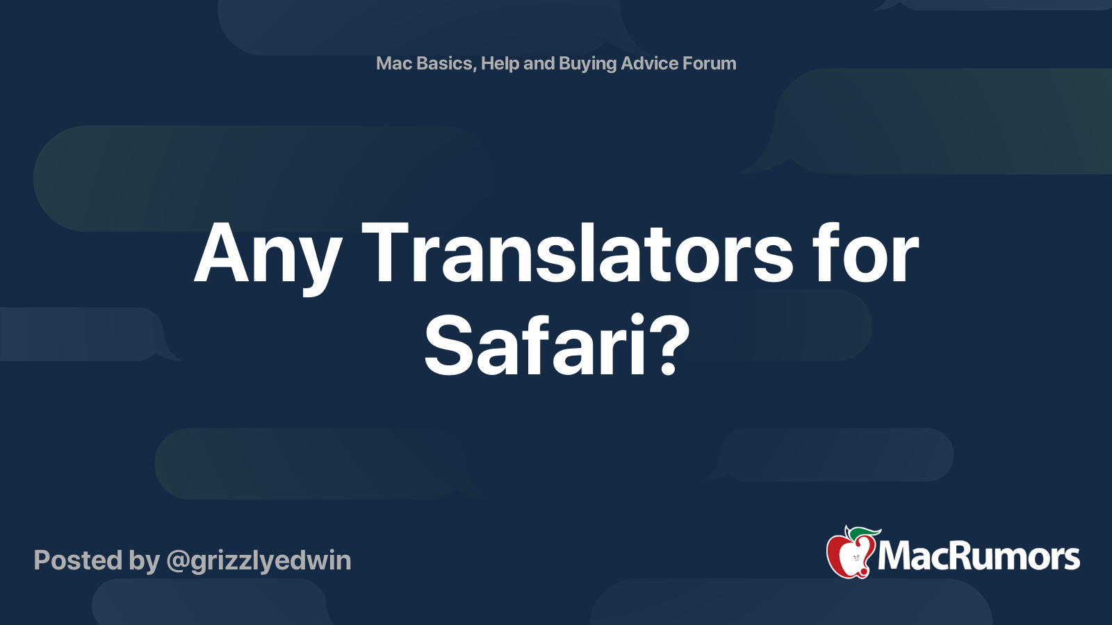 Any Translators For Safari Macrumors Forums