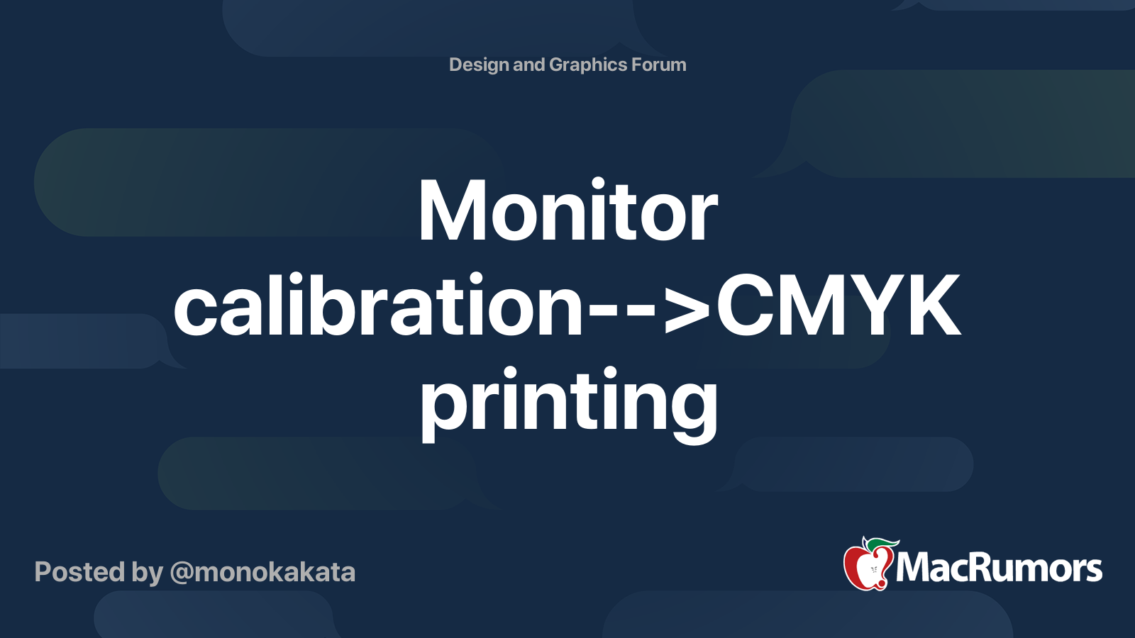 Monitor calibration>CMYK printing MacRumors Forums