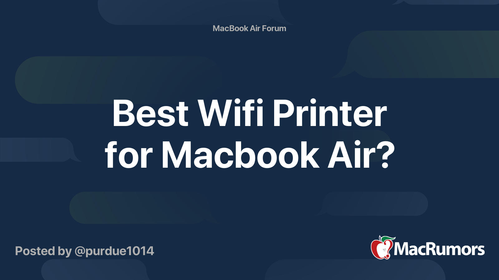 Best Wifi Printer for Macbook Air? MacRumors Forums