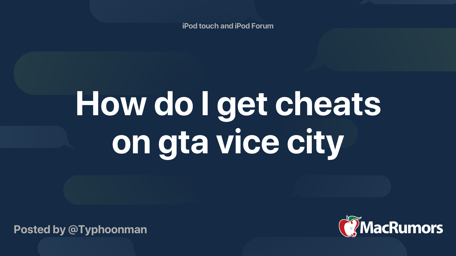 How Do I Get Cheats On Gta Vice City Macrumors Forums
