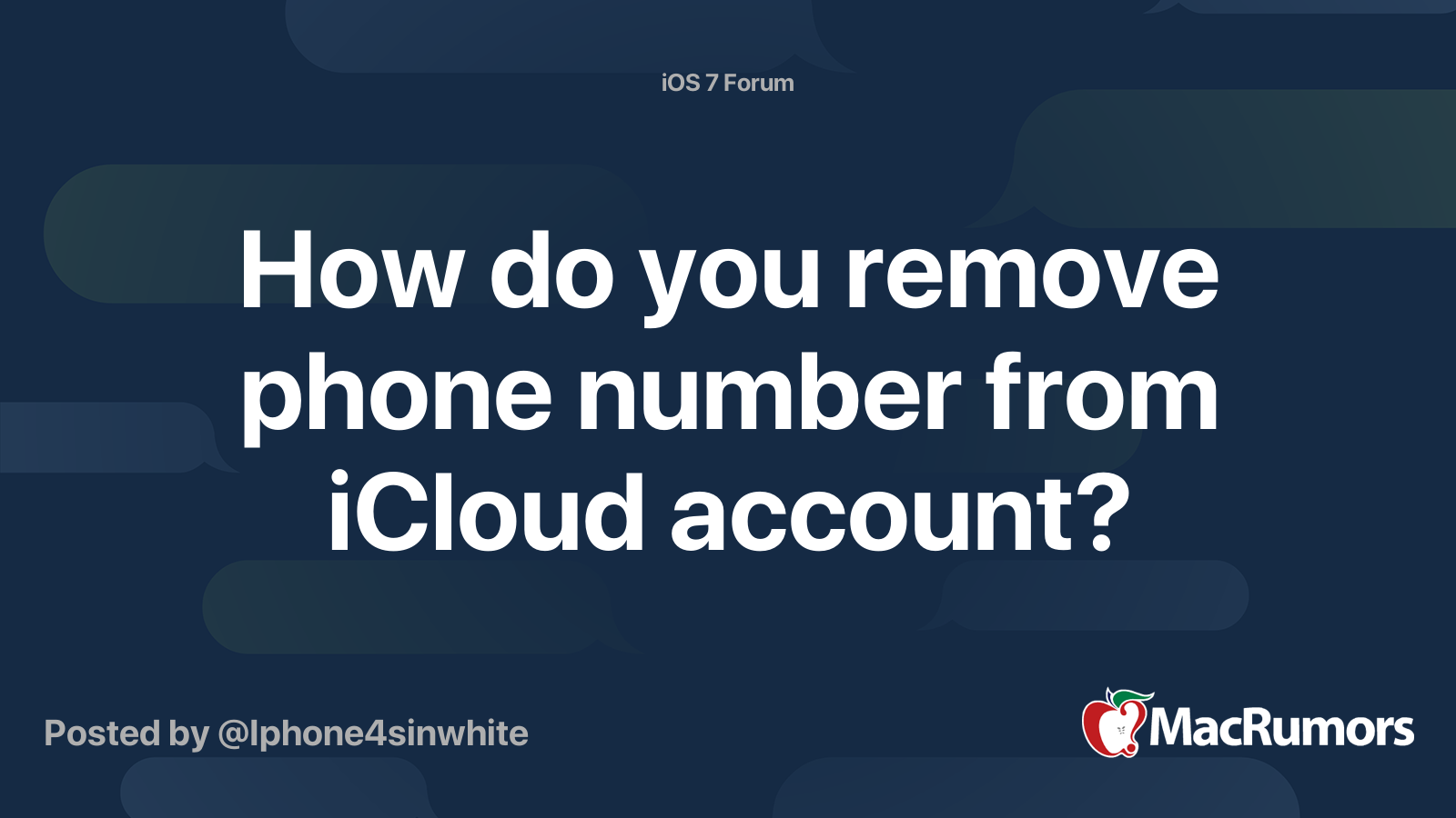 icloud account lost phone number