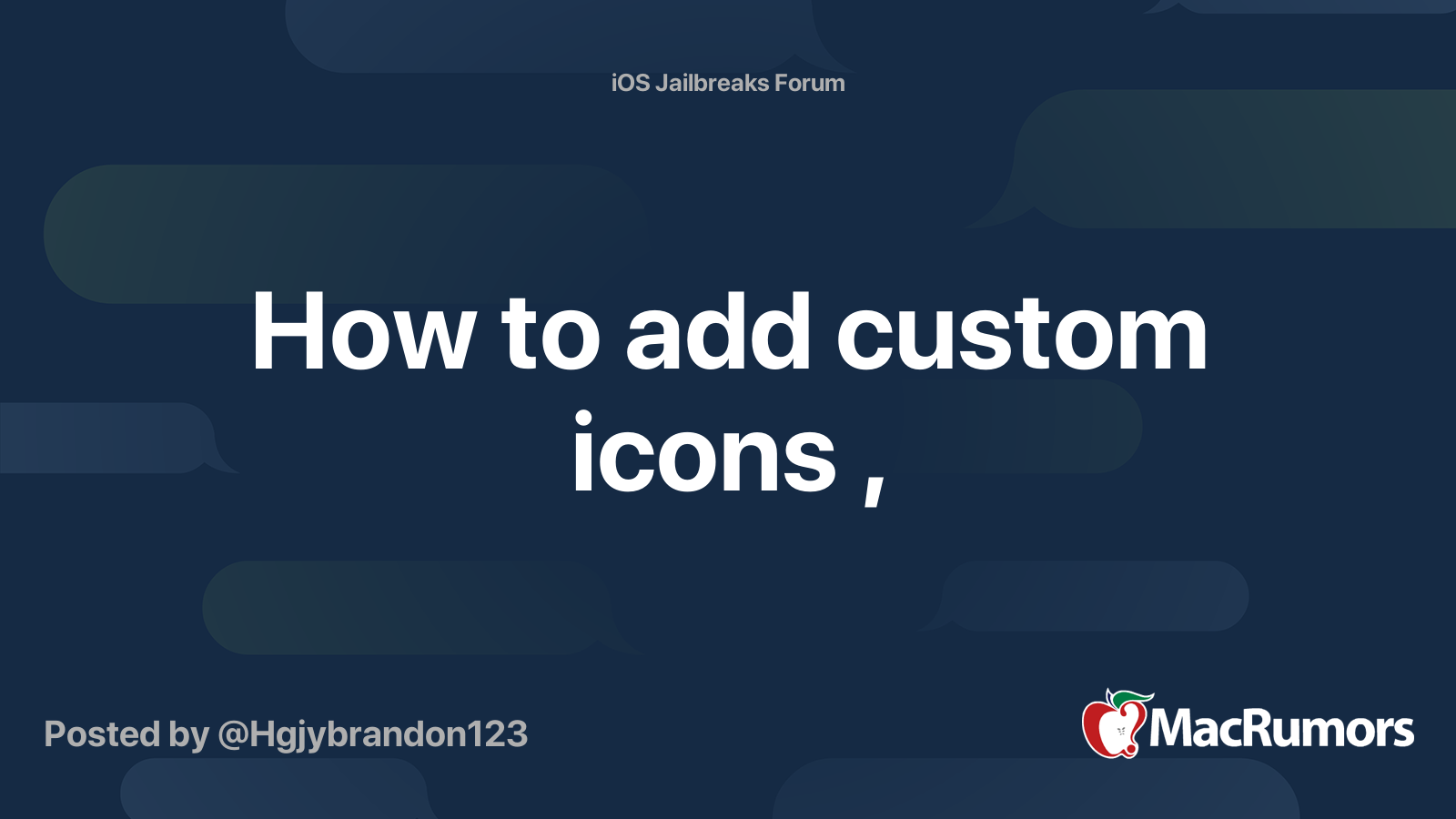 How to add custom icons , | MacRumors Forums