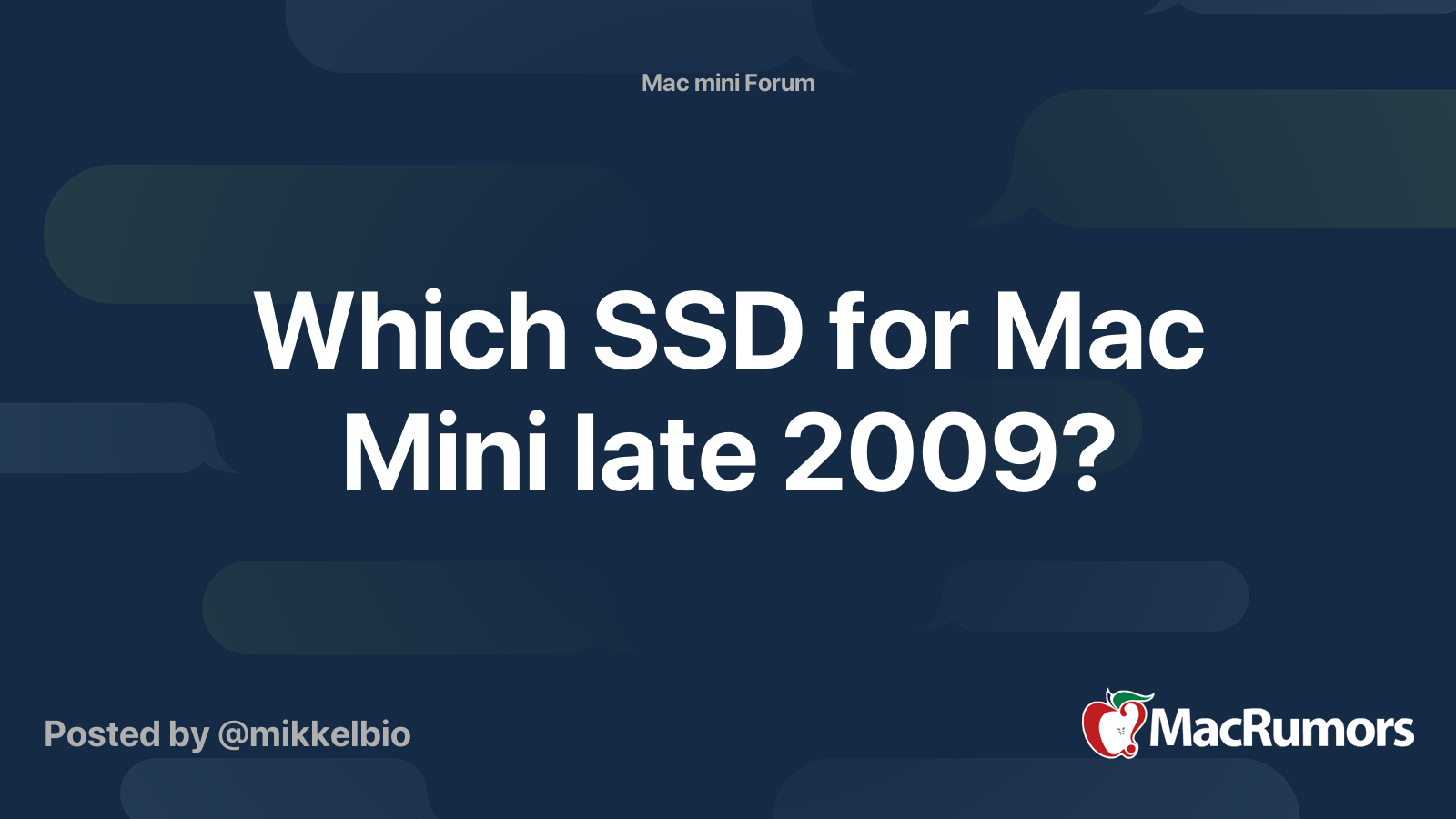 cigar Ondartet tumor Blodig Which SSD for Mac Mini late 2009? | MacRumors Forums