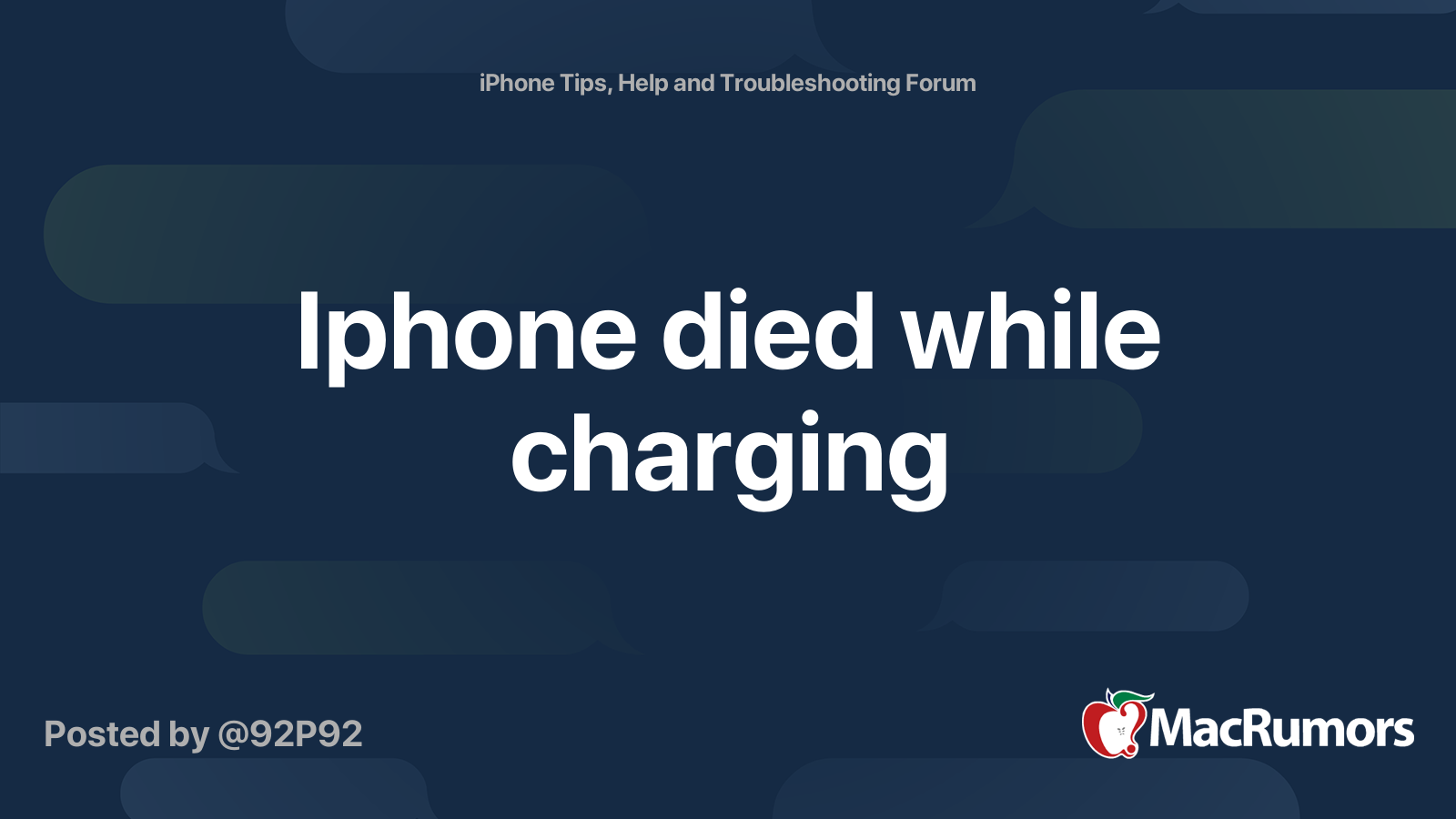 Iphone died while charging | MacRumors Forums