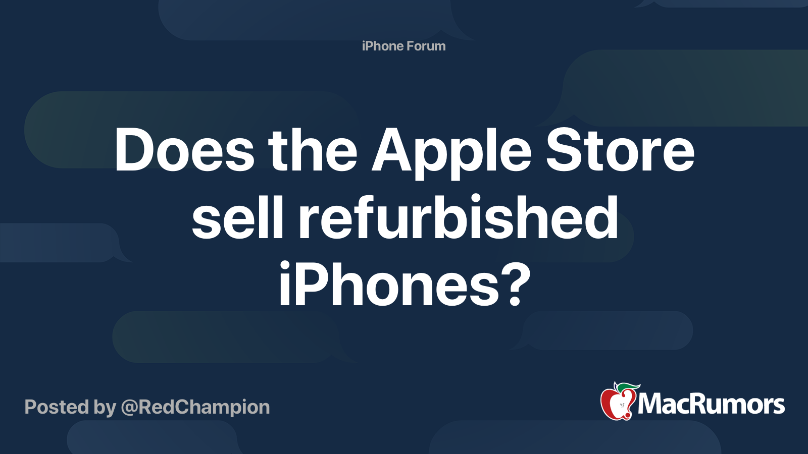 Does the Apple Store sell refurbished iPhones? MacRumors Forums