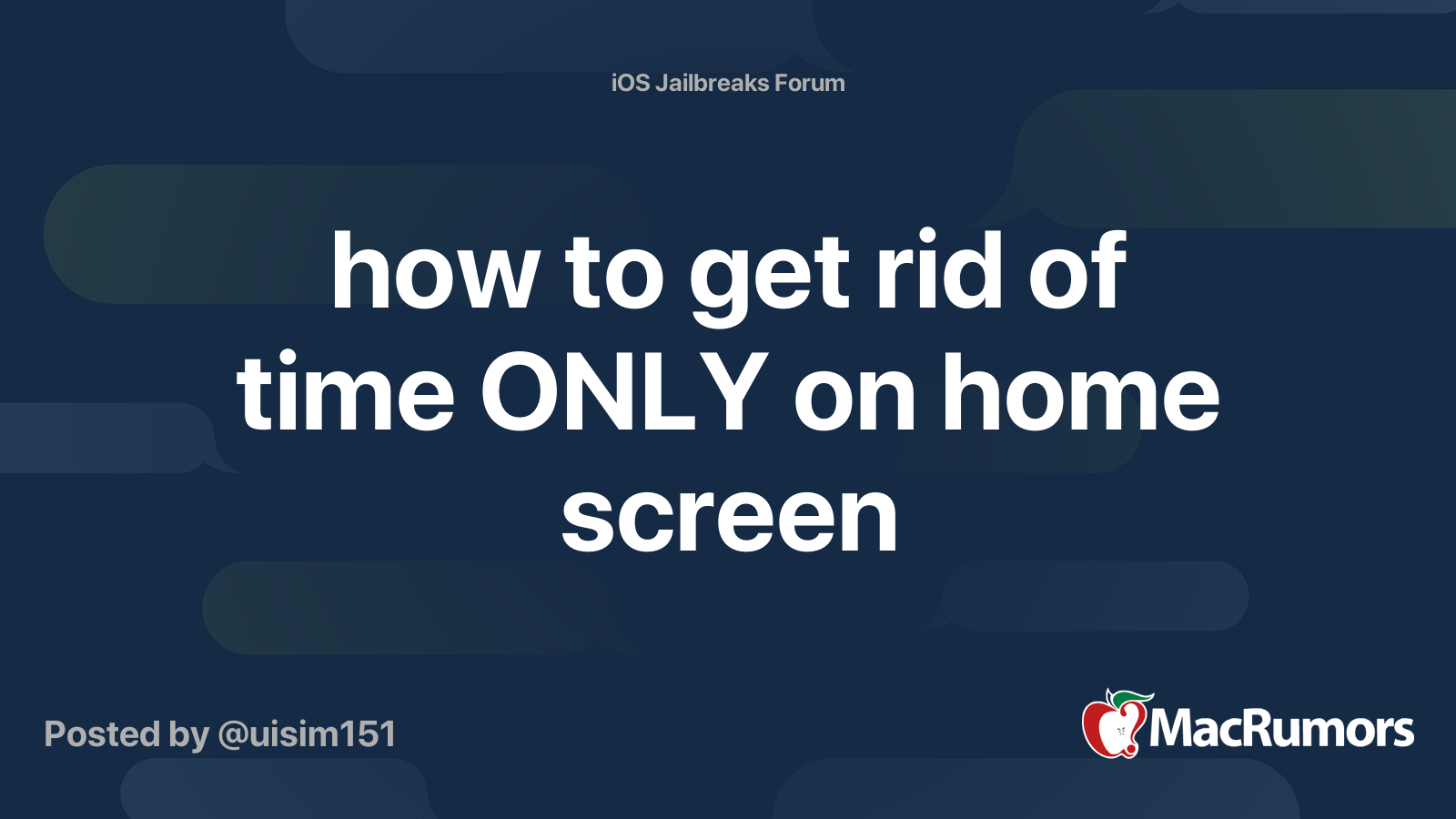 how-to-get-rid-of-time-only-on-home-screen-macrumors-forums