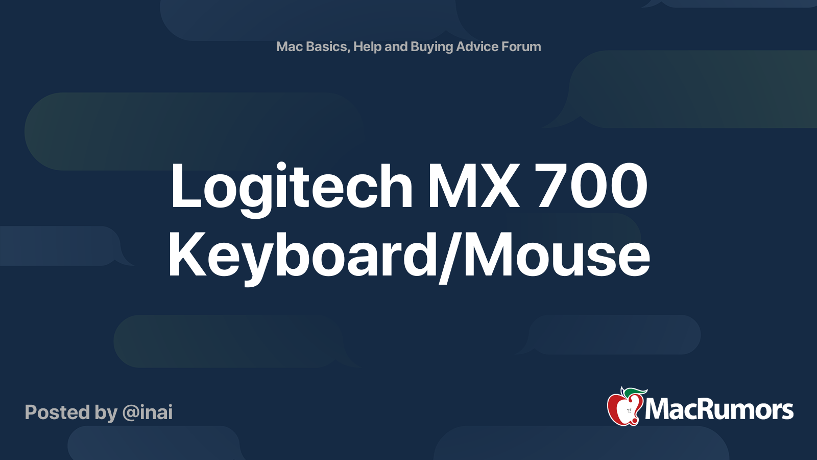 tilbede møl Tåre Logitech MX 700 Keyboard/Mouse | MacRumors Forums