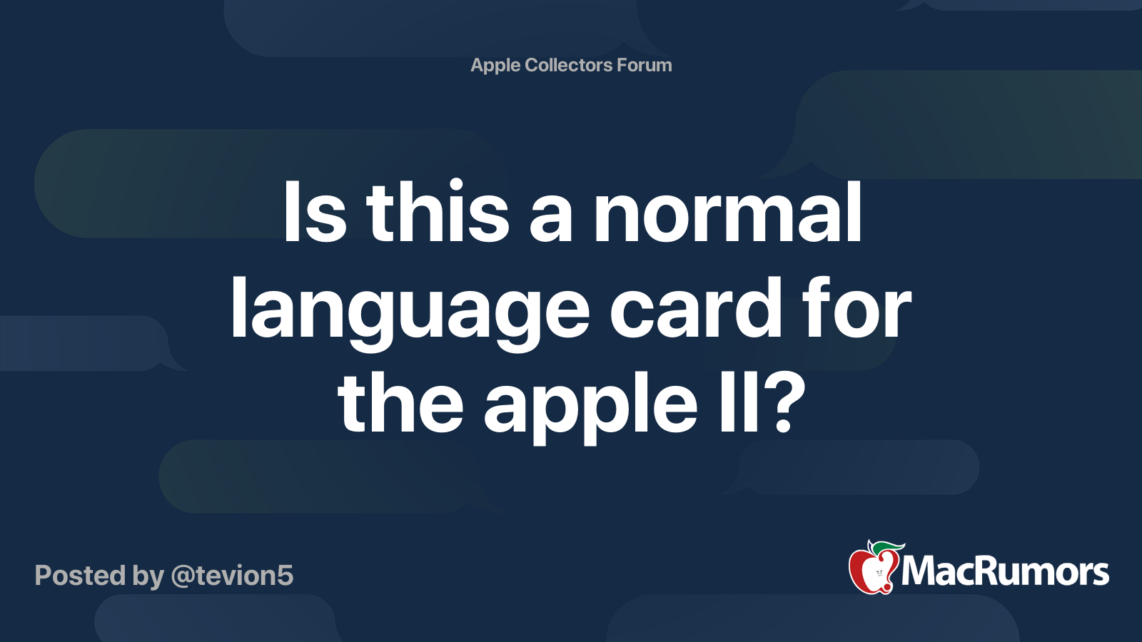 Is this a normal language card for the apple II? | MacRumors Forums