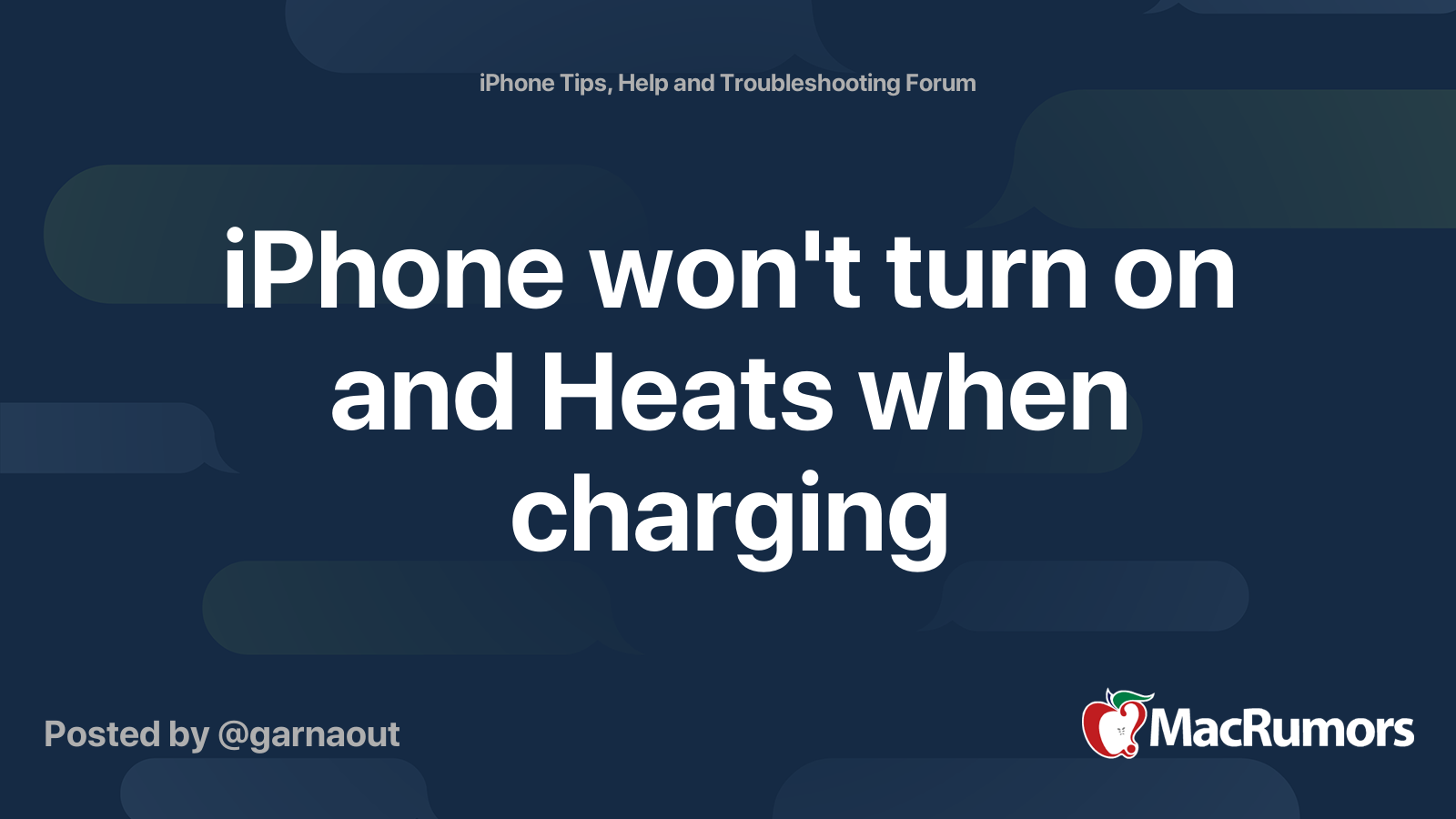 iPhone won't turn on and Heats when charging MacRumors Forums