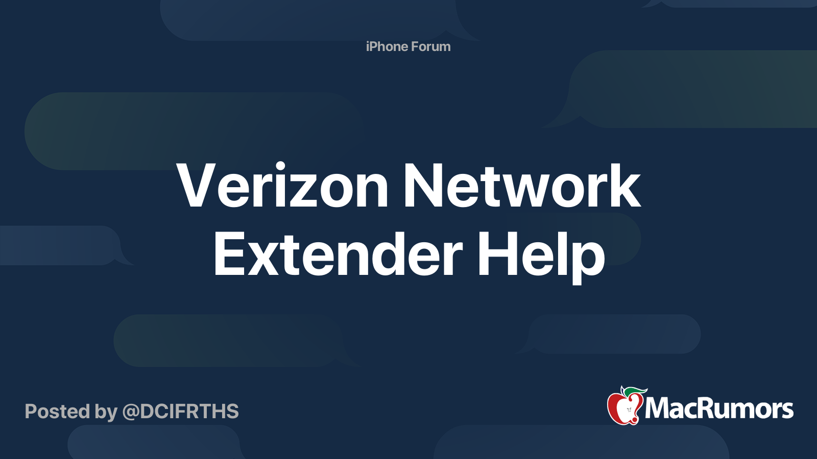 Verizon Network Extender Help | MacRumors Forums
