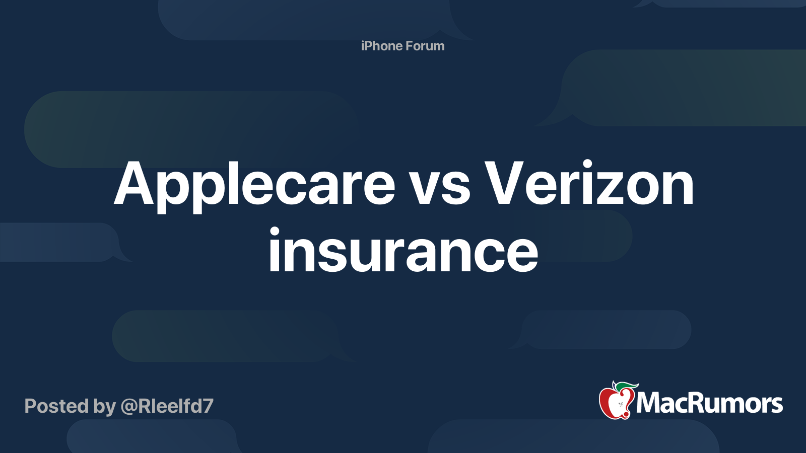 Applecare vs Verizon insurance MacRumors Forums