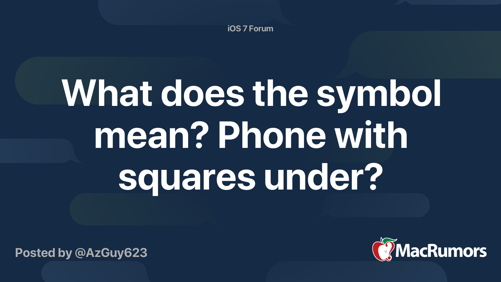 What does the symbol mean? Phone with squares under? MacRumors Forums