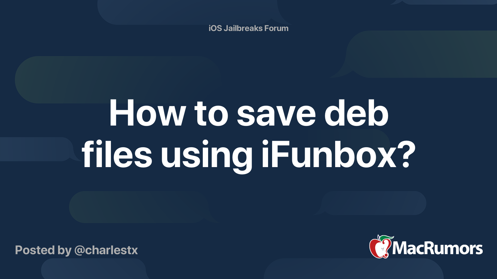 How to save deb files using iFunbox? | MacRumors Forums