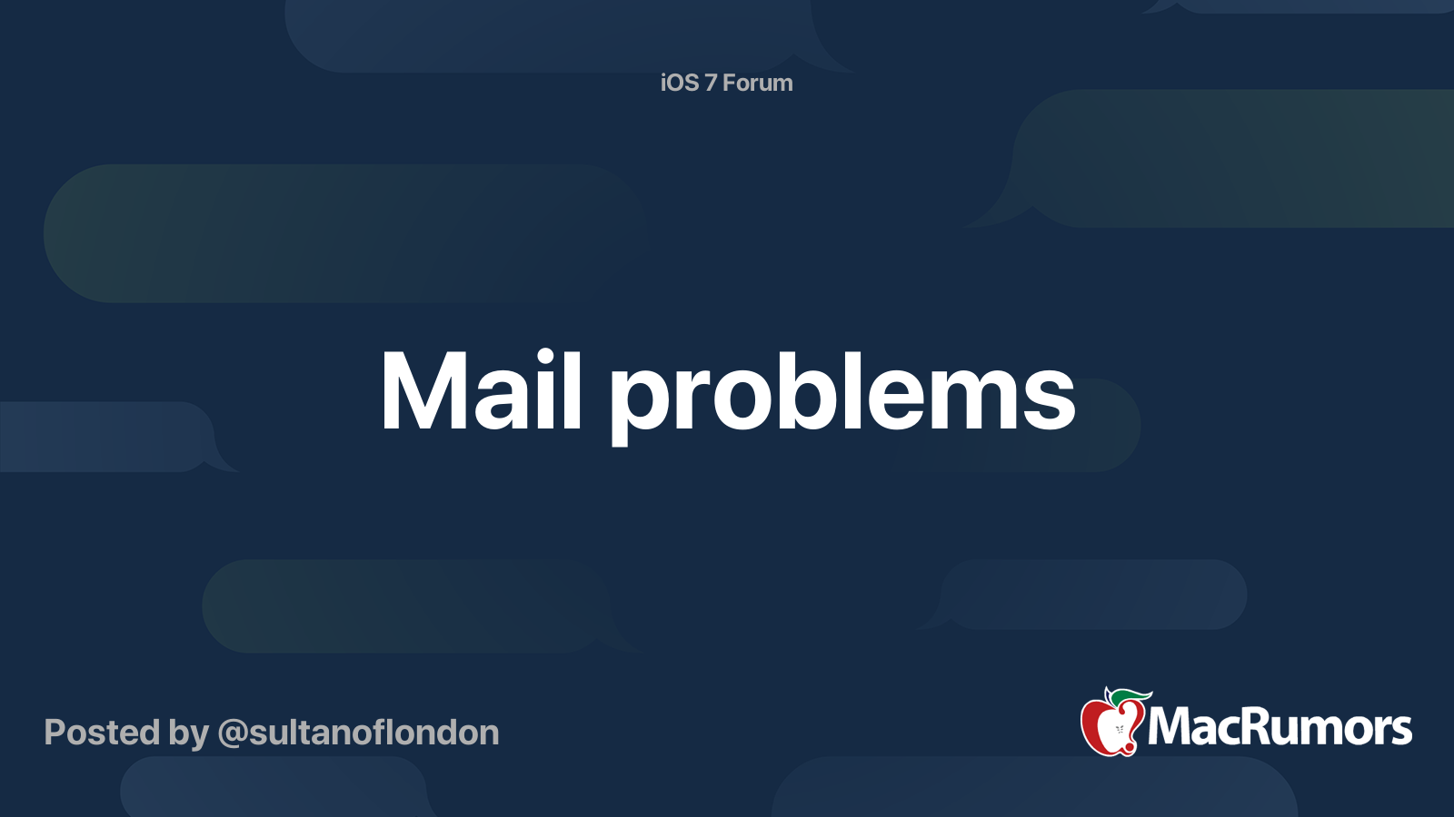 Mail problems MacRumors Forums