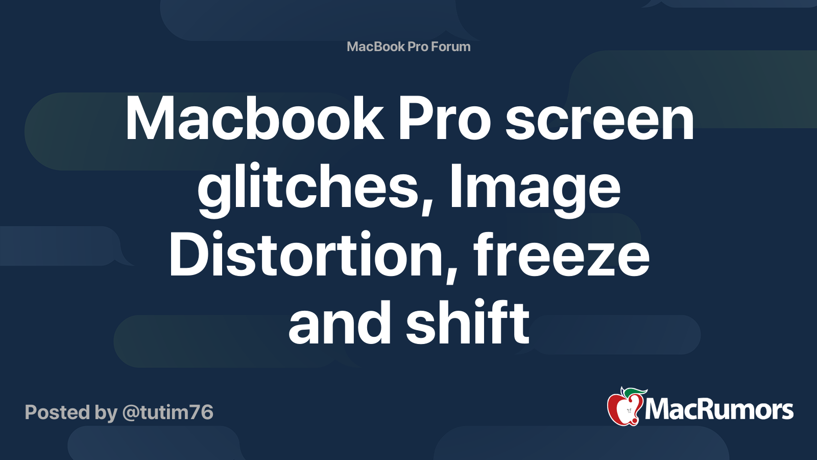 Macbook Pro screen glitches, Image Distortion, freeze and shift ...