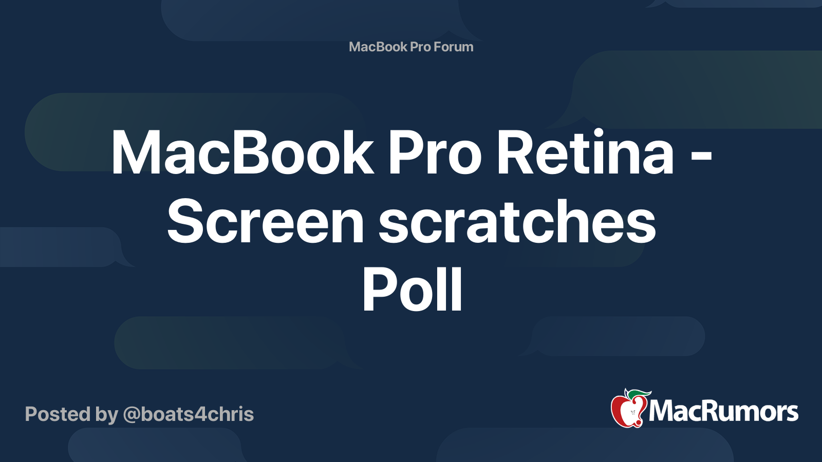 MacBook Pro Retina - Screen scratches Poll | MacRumors Forums