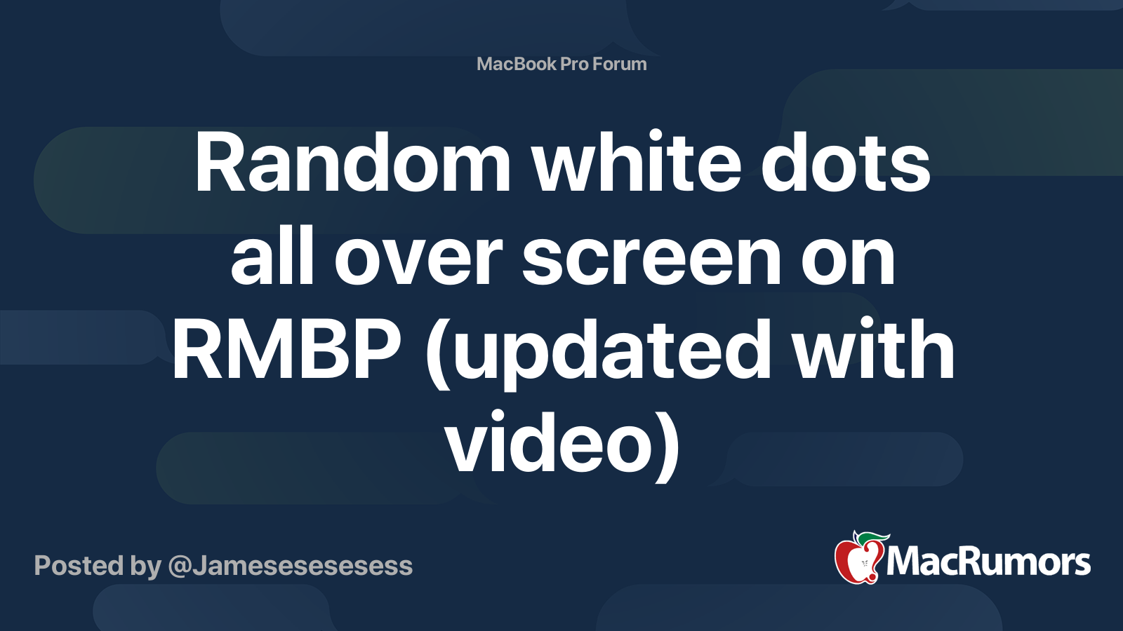 Random white dots all over screen on RMBP (updated with video