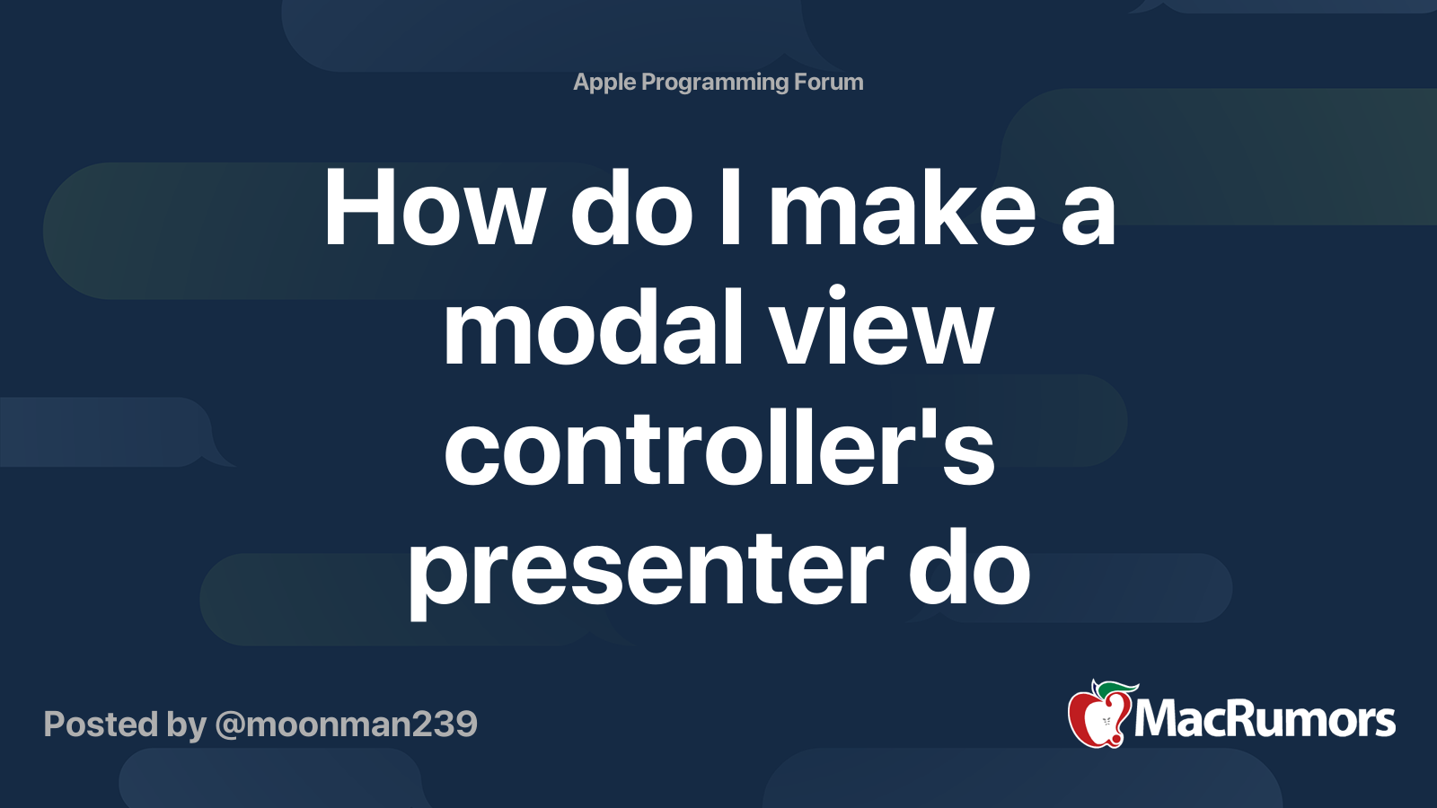How do I make a modal view controller's presenter do something when the