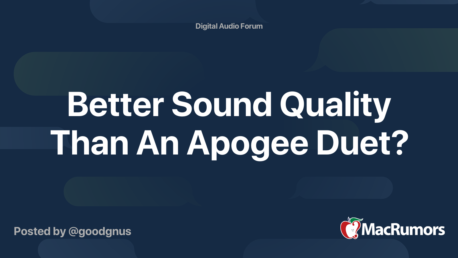 Better Sound Quality Than An Apogee Duet Macrumors Forums
